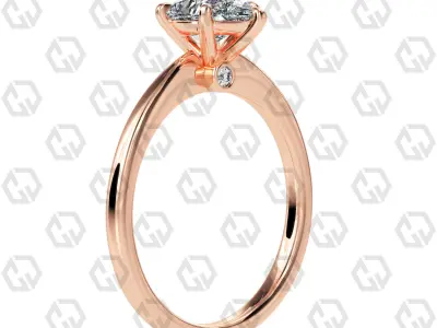 Ring 157 Pear shape with hidden signature diamond both side 3D print model