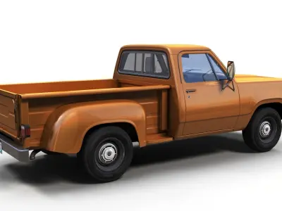 Dodge D100 utiline 1976 Low-poly 3D model