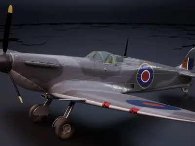 Supermarine Spitfire MK VB Low-poly 3D model