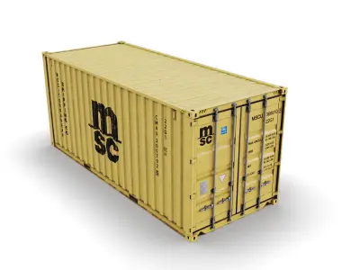 20 feet MSC standard  shipping container 3D model