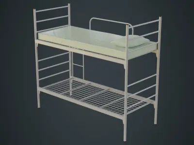 Bunk Bed 1A Low-poly 3D model