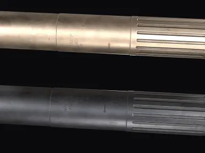 AAC SDN-6  Sound Suppressor with flash hider AAC Blackout   Low-poly 3D model