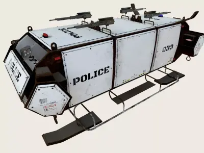 futuristic police spaceship 3D model
