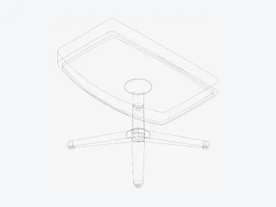 Furniture - Seating - Contemporary - Cordia Lounge - Footstool Low-poly 3D model