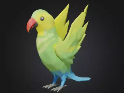 Geometric Parrot 3D Modern Decorative Sculpture Free 3D print model purchase