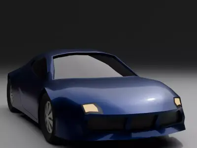 Low Poly Modern Super car Vehicle 2026 Game Ready FBX OBJ Low-poly 3D model
