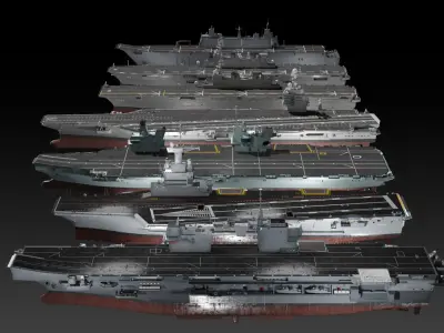 Modern aircraft carriers 3D Model Collection