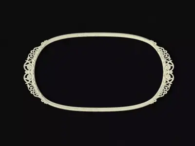 mirror die cut oval frame 3D model
