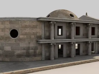 Fantasy Classical Modular Temple PBR Textured  3D model