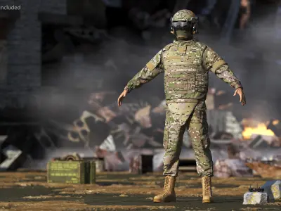  FPV Drone Military Operator Fur Rigged 