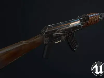 AK-47 ak - rifle Low-poly 3D model order