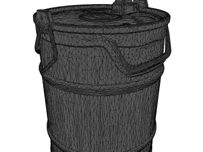 Blue Yellow Industrial Warning Barrel 3D model