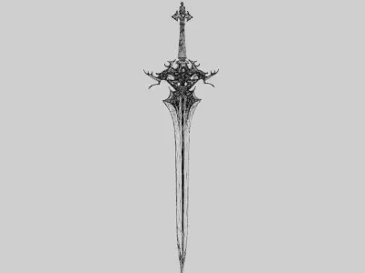 The dusty Frost Sword Low-poly 3D model