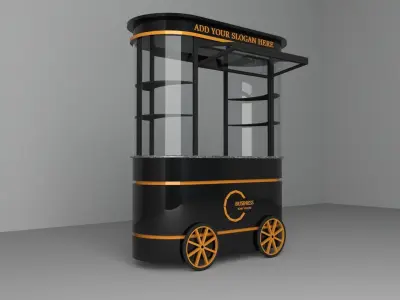 Push Cart on Wheels 3D model