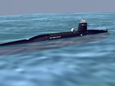 Ben Franklin Class USS Simon Bolivar SSBN-641 3D model