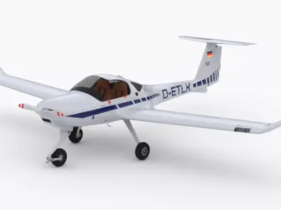 Aircraft Diamond DA20 ETLK Low-poly 3D model