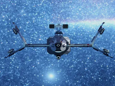 Protector SF-90 spaceship Low-poly 3D model