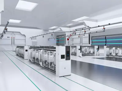 Current automated manufacturing factory 3D model
