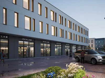 Commercial building Low-poly 3D model 4