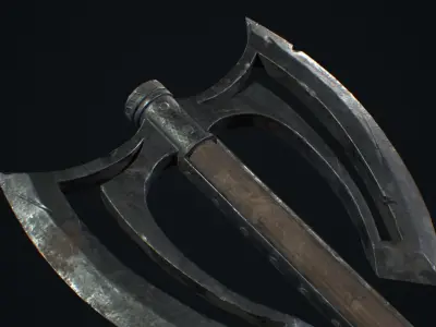 Medieval Weapon War Axe -PBR- Game Ready Low-poly 3D model