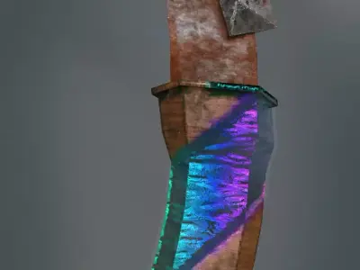 fantasy sword Low-poly 3D model 5