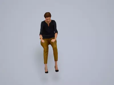 00094Laura005 - Adult Caucasian woman waiting by car in casual 3D model