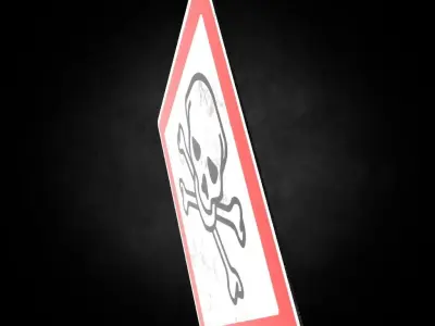 Poisen Sign  Low-poly 3D model