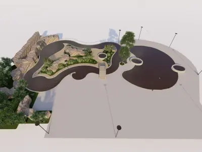 public park-Private Park Landscape 3D model buy