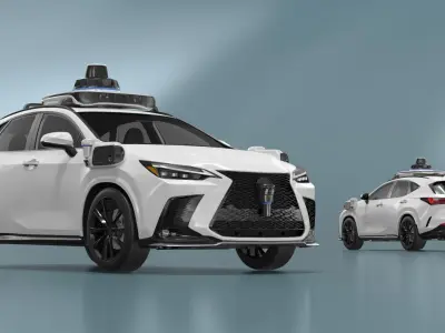 Self-Navigating Car with Multi-Radar System White 3D model