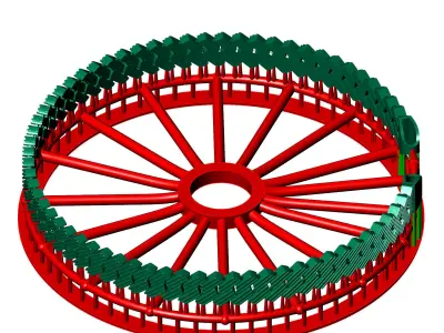 5 SIZE SPIRAL 2 in 1 ANTIQUE CUBAN CHAIN OR BRACELET 3D Model Pack