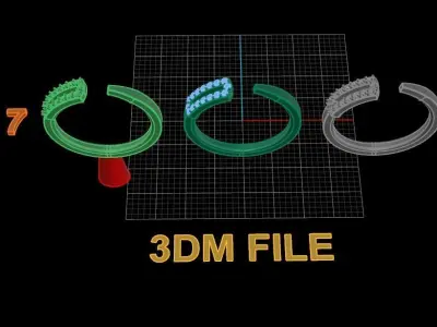 Sewing Pin Diamond Nail Ring Band Size 7 3D print model