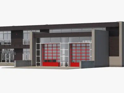 Modern Fire Station Building 3D model