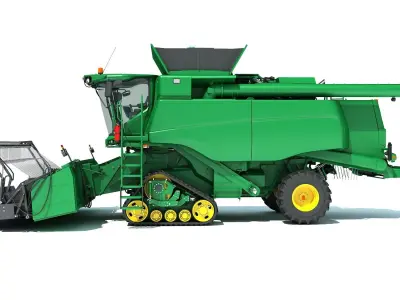 Green Combine Harvester 3D model buy