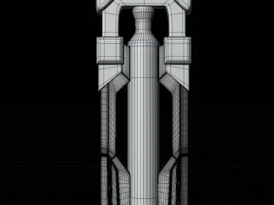 Simple lowpoly fantasy sword modeling Low-poly 3D model 5