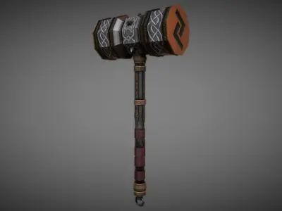 Metal Warhammer 01 Low-poly 3D model