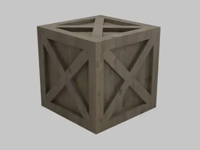 Low Poly Wooden Crate 2 Low-poly 3D model