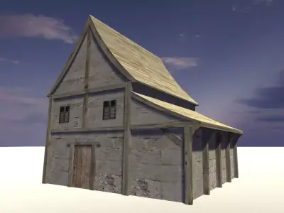 Medieval tavern Free low-poly 3D model