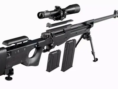 AWP Sniper Tactical Modular Rifle L118 Low-poly 3D model