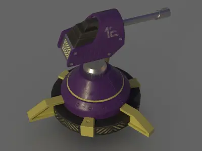 Laser Turret First level Free low-poly 3D model