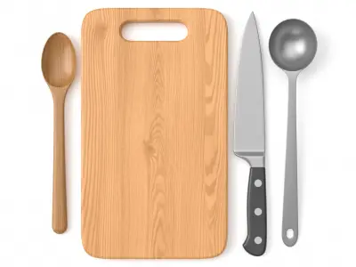 Chef Uniform And Tools Collection 3D model