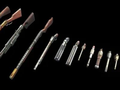West Gun Pack Weapons Low-poly 3D model