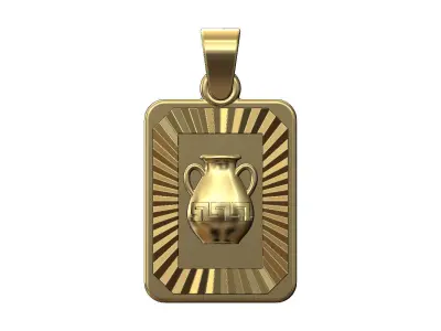 Roman urn faceted sunrays pendant charm 3D print model