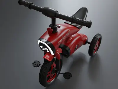 Childrens plastic tricycle 1 3D model