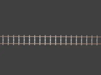 Train Tracks Low-poly 3D model