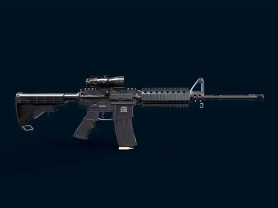 Rapid Fire Gun Low-poly 3D model