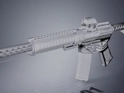 Modern Assault Rifle  Low-poly 3D model