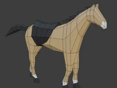Horse in low polygons Free low-poly 3D model