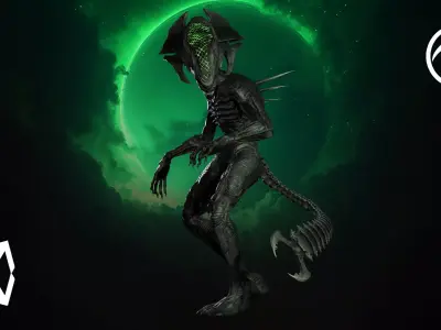 Alien Monster 4 Low-poly 3D model