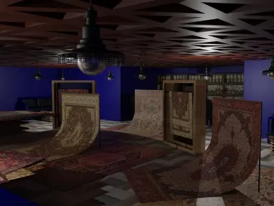 Carpet Rug Store Low-poly 3D model