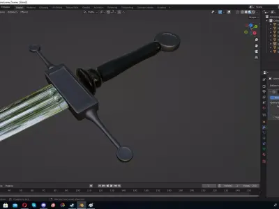 Blender Hi poly Sword 3D model